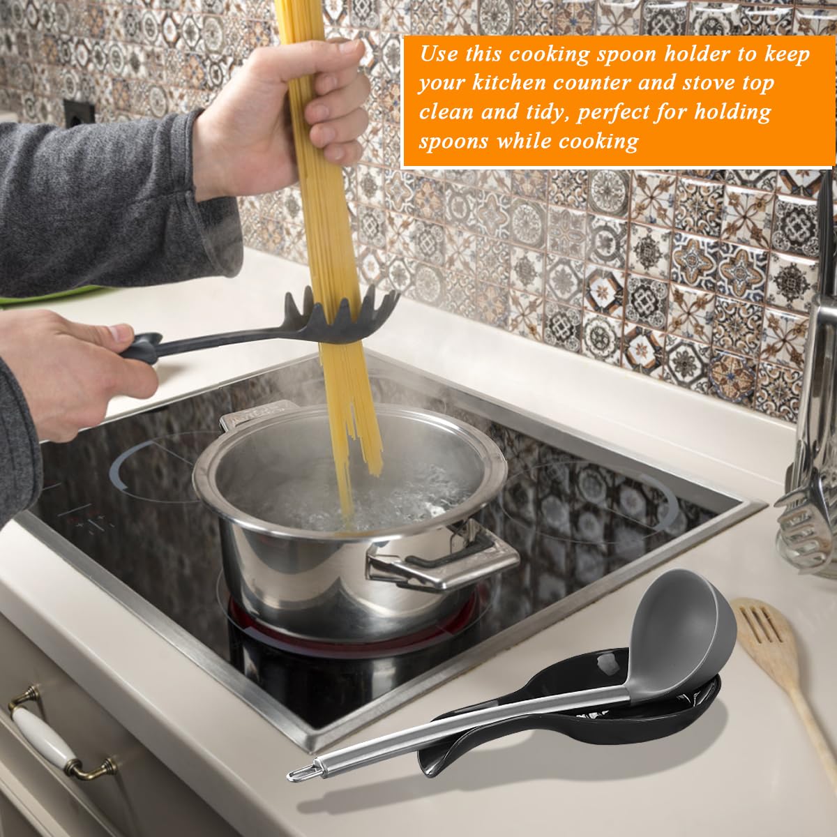 Porta Mestoli Da Cucina - Set Da 4, In Plastica Alimentare, Lavabile In Lavastoviglie, Antiribaltamento - Foto 9