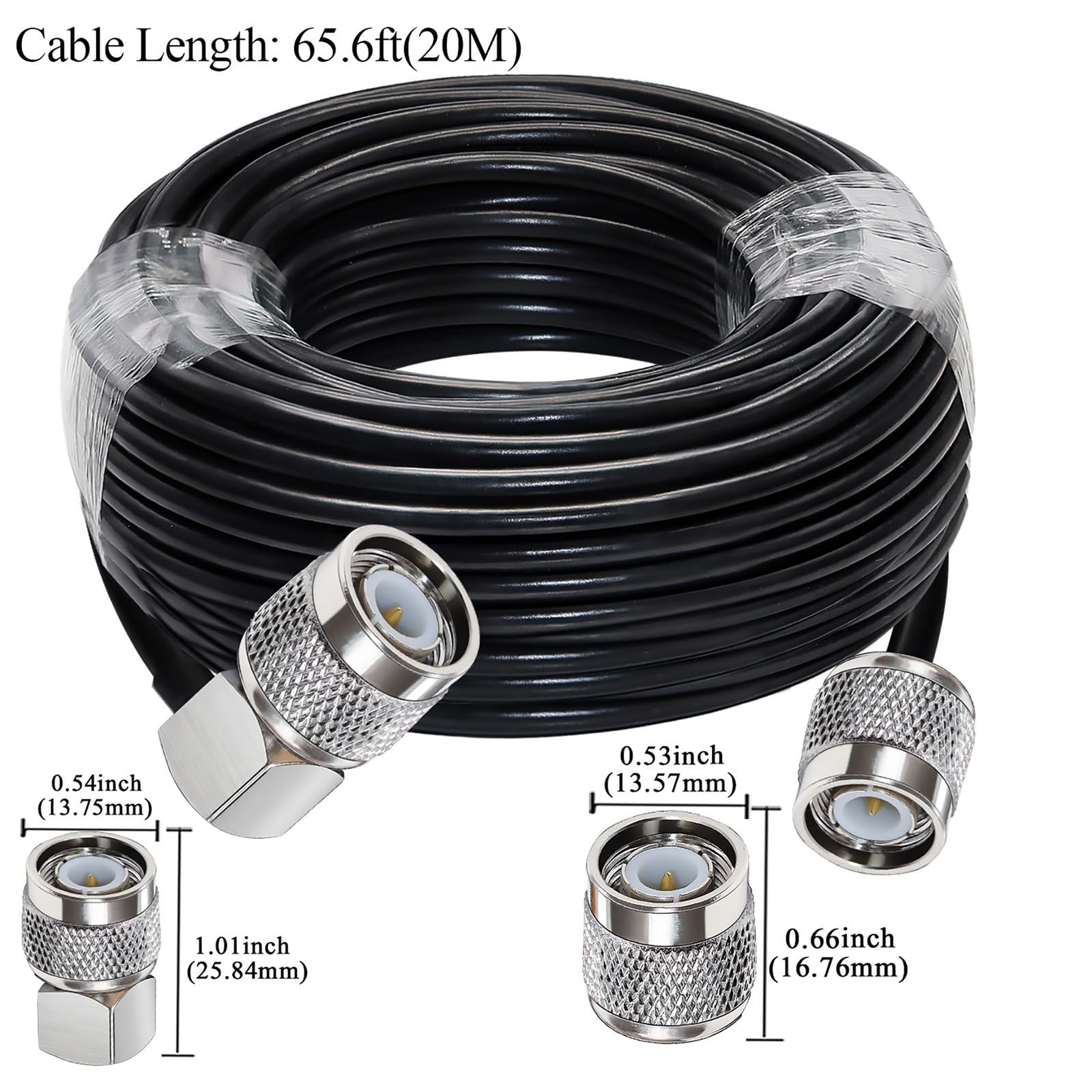 LIHUA RG58 kabel koncentryczny wtyczka męska do męskiego kąt prosty W/i/Fi an/te/na przedłużacz kabel o niskiej stratności 10 m (20 m (20 m)