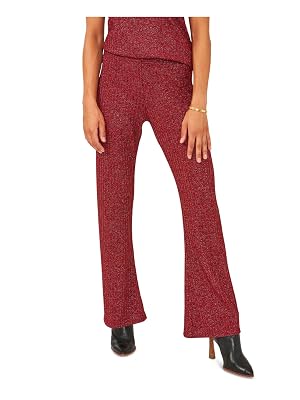 Vince Camuto Womens Ribbed Metallic-Threaded Pants