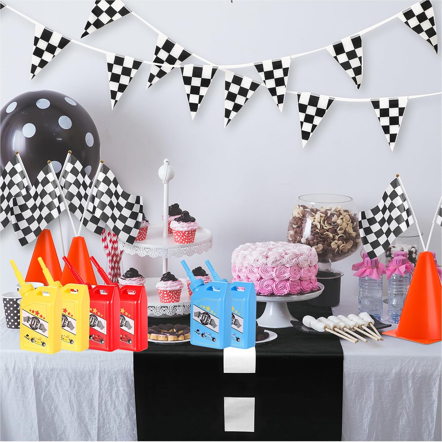 Mifoci 24 Pcs Race Car Fuel Can Cups Set 11 oz Fuel Race Drinking Cup with Straw Red Blue Yellow Racing Theme Birthday Party Favor for Kids Racing Car Theme Birthday Party Baby Shower