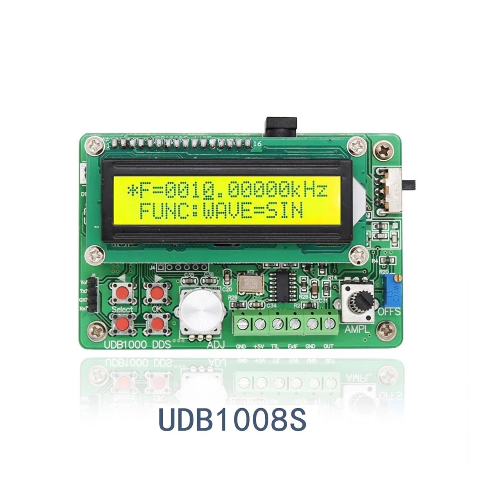 Generador de señales de función DDS UDB1008S 8MH/z, Fuente de señal de Pulso/Contador de frecuencia con comunicación y Barrido de frecuencia