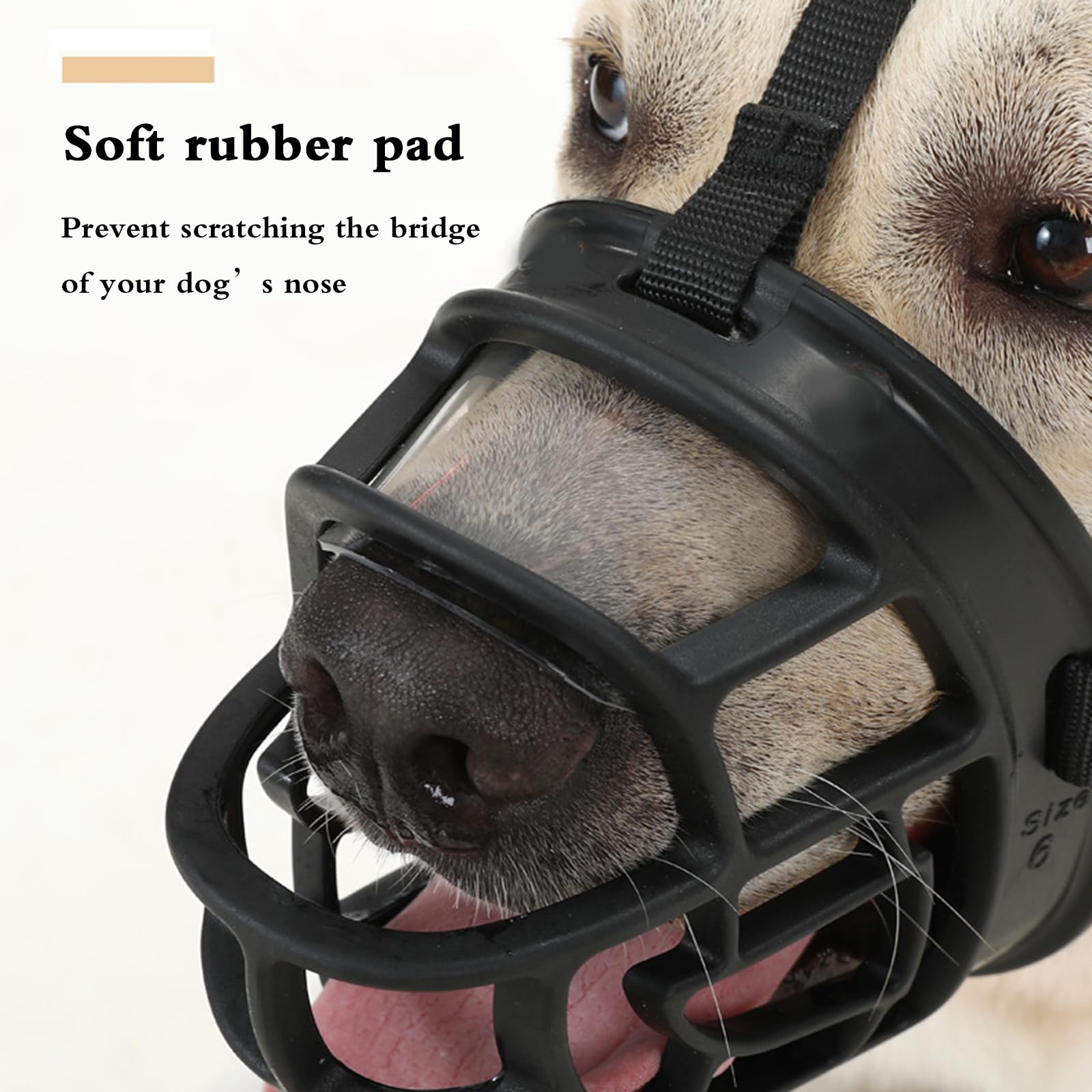Bozal for Perros Grandes, bozal for Perros pequeños, Transpirable, Ajustable, Acolchado, Permite jadear y Beber, Resistente a la abrasión.,Bozal para Perro(No. 1)