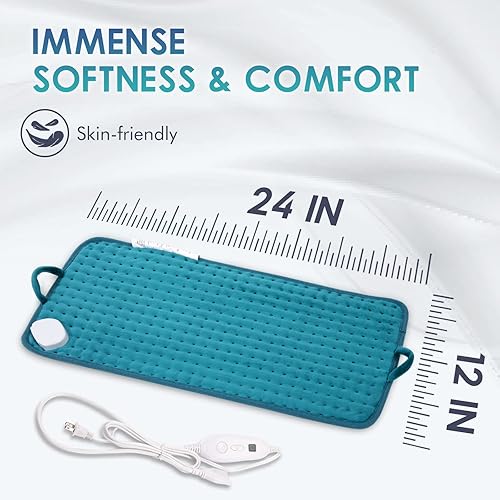 Miniatura 5 de DAILYLIFE Almohadilla de calefacción, almohadillas eléctricas con asas, envoltura de calefacción multiusos para cuello, hombros, alivio del dolor de