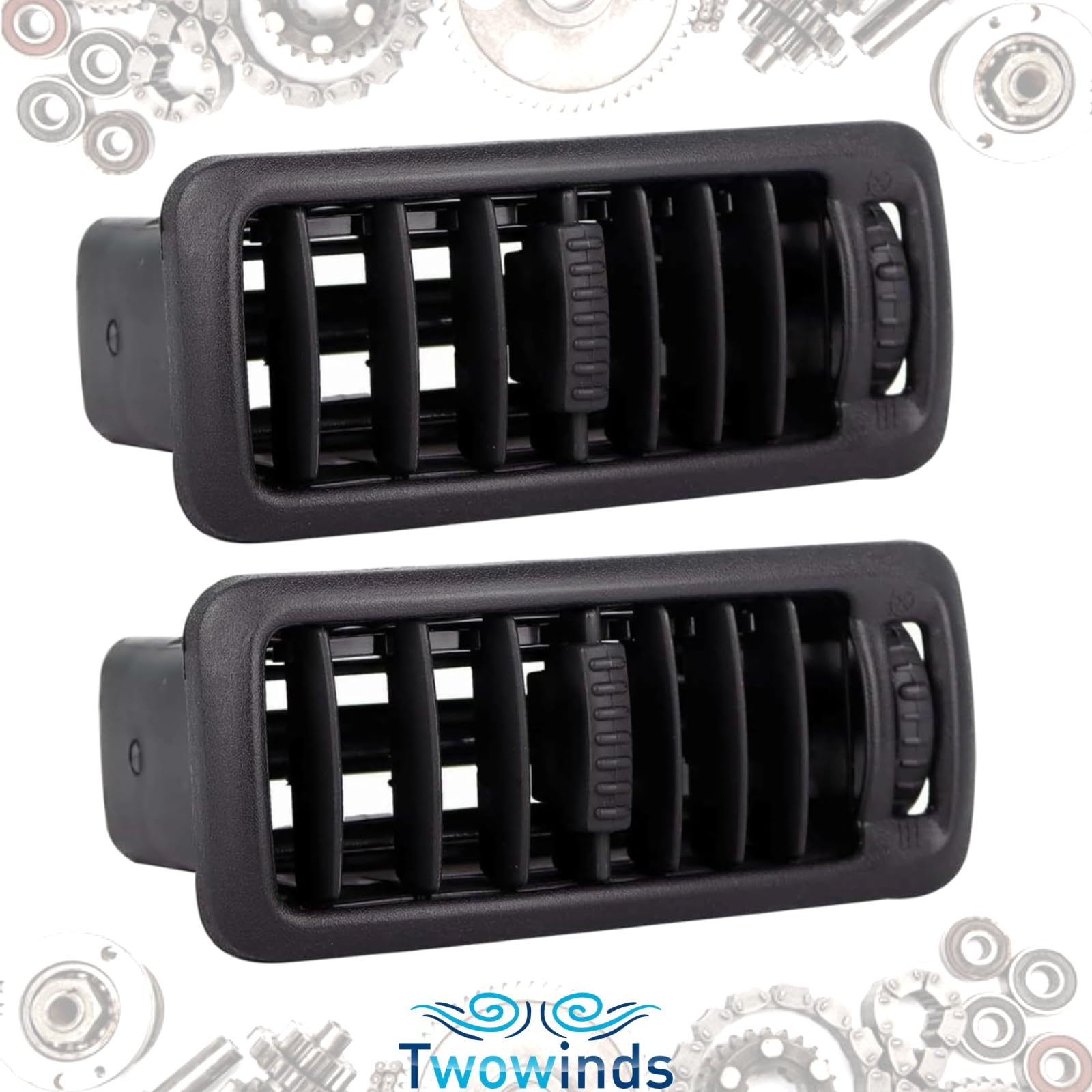 Twowinds - Bocchetta Ventilazione 7701054458 Compatibile con Renault Trafic 2, Opel Vivaro A, Nissan Primastar (2002-2014) - Console Centrale - Griglia Diffusore Aria Riscaldamento (2 pezzi)