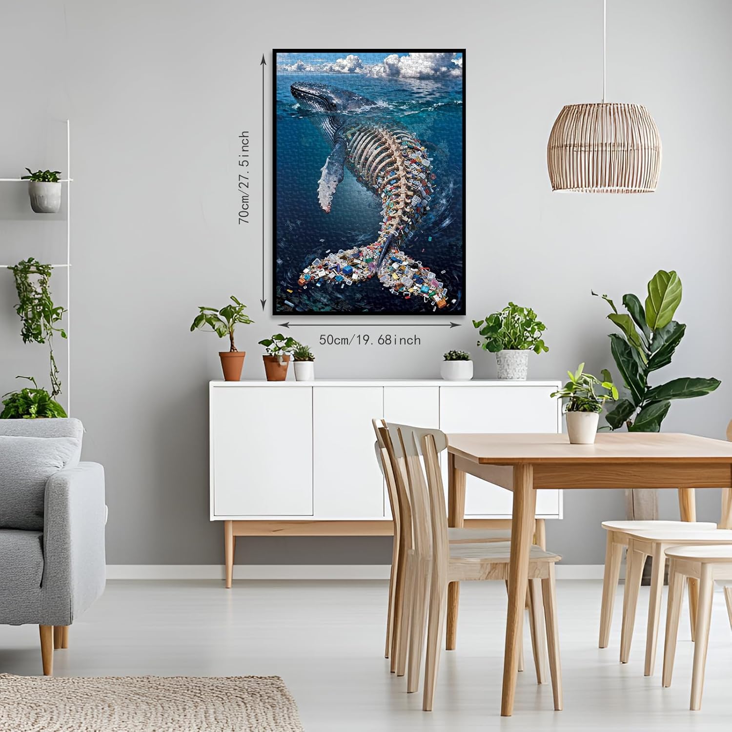 Puzzles for Adults 1000 Pieces Ocean Whale Jigsaw Puzzle with HD Poster, Impossible Challenge Puzzle As Eco-Educational Gift & Home Decor, 50x70cm (19.7x27.56in)