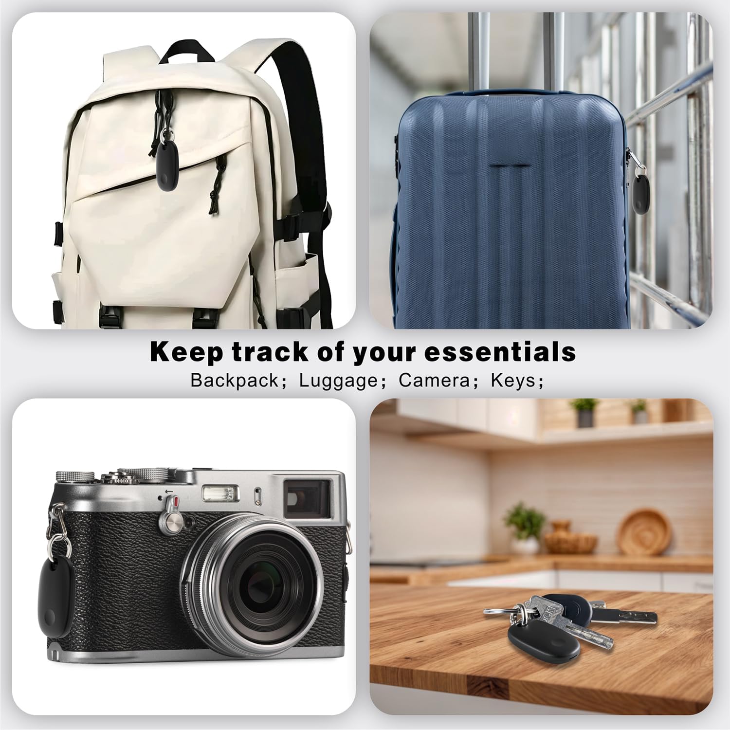 Air Tracker Tags-4 Pack, Bluetooth Tracker Works with Apple Find My (iOS Only), Key Finder Item Locator for Keys, Luggage, Backpack, IPX7 Waterproof - Image 7