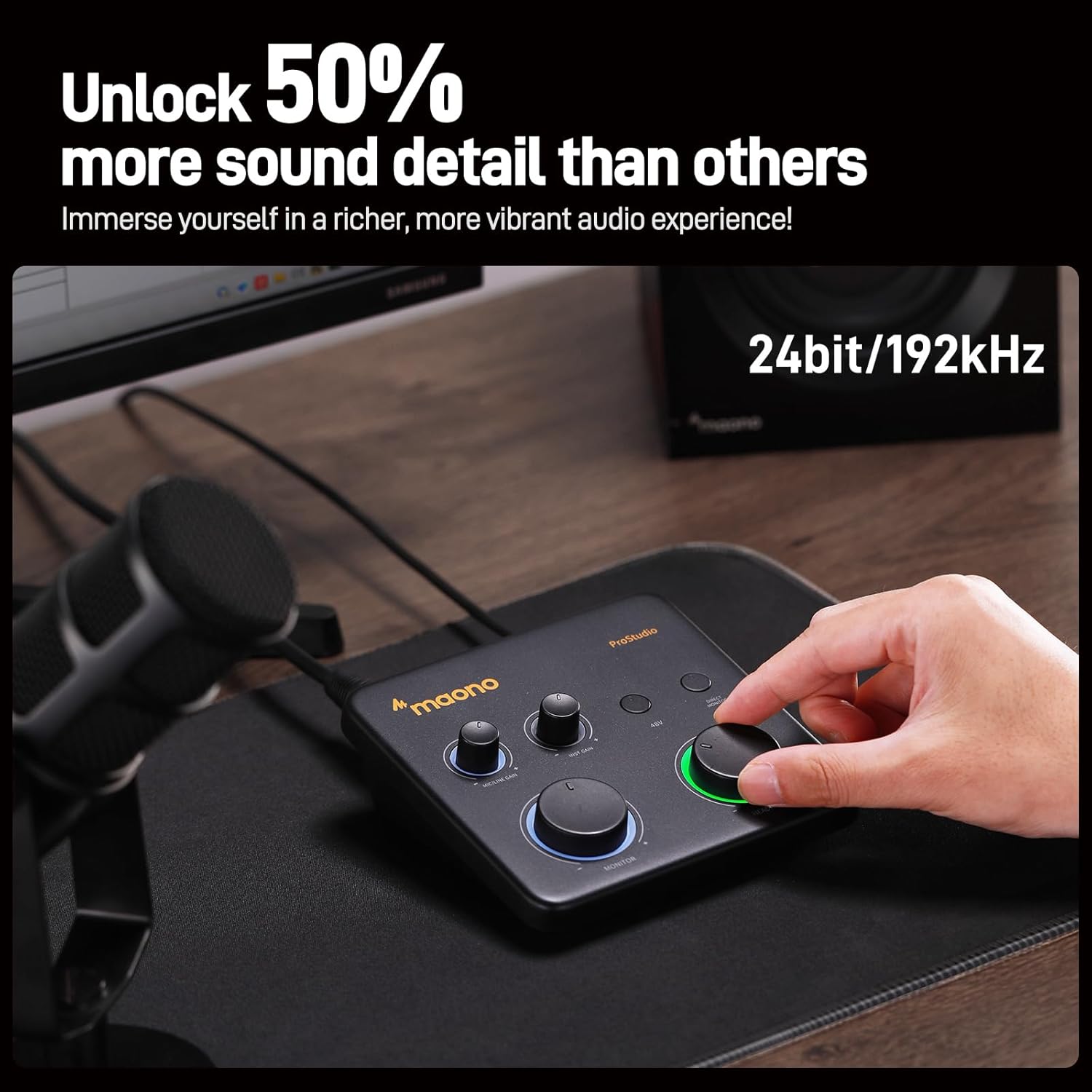 MAONO PD100X XLR/USB Gaming Microphone & Maono PS22 Lite & All in One Gaming Gear Bundle for Game Streamers（PD100X Black+PS22 Lite+XLR-180)