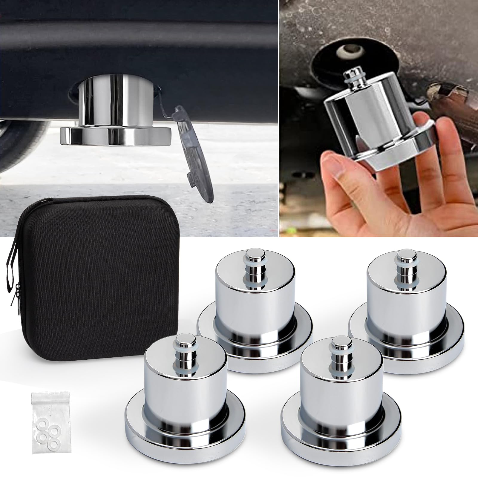 4 Pack Jack Pucks Floor Jack Lifting Jack Pad Lift Point Adapter with Storage Case Compatible with Rivian R1T R1S Accessories