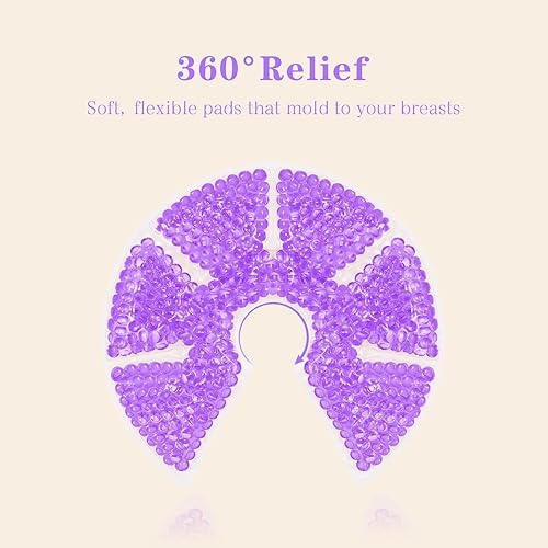 Miniatura 9 de Paquetes de hielo con cuentas de gel para pecho calientefrío, almohadillas de calor para lactancia materna, dolor de lactancia, mastitis,