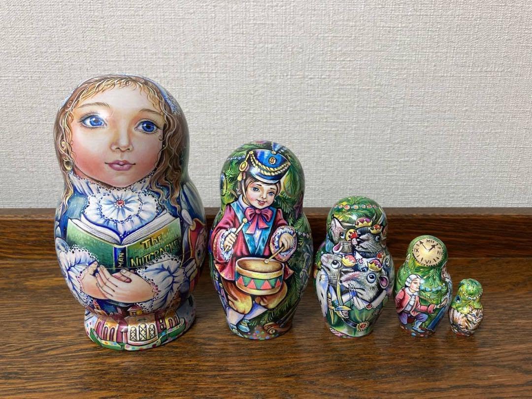 ロシア雑貨 プーシキン原作サルタン皇帝民話マトリョーシカ(5P)オルガ