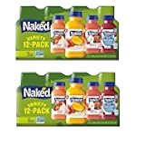 Gourmet Kitchn Naked Juice Variety Pack | Strawberry Banana, Mighty Mango, Berry Blast and Blue Machine | No Sugar Added And Non GMO - 2 Boxes (10 oz., 12 pk. Each), Total 24 Juice,2 Pack
