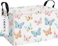 Vista 24 de Cesta de lavandería plegable rectangular, cesta de lona impermeable, cesta de regalo, adecuada para habitación de niños, oficina, ropa, Abeja