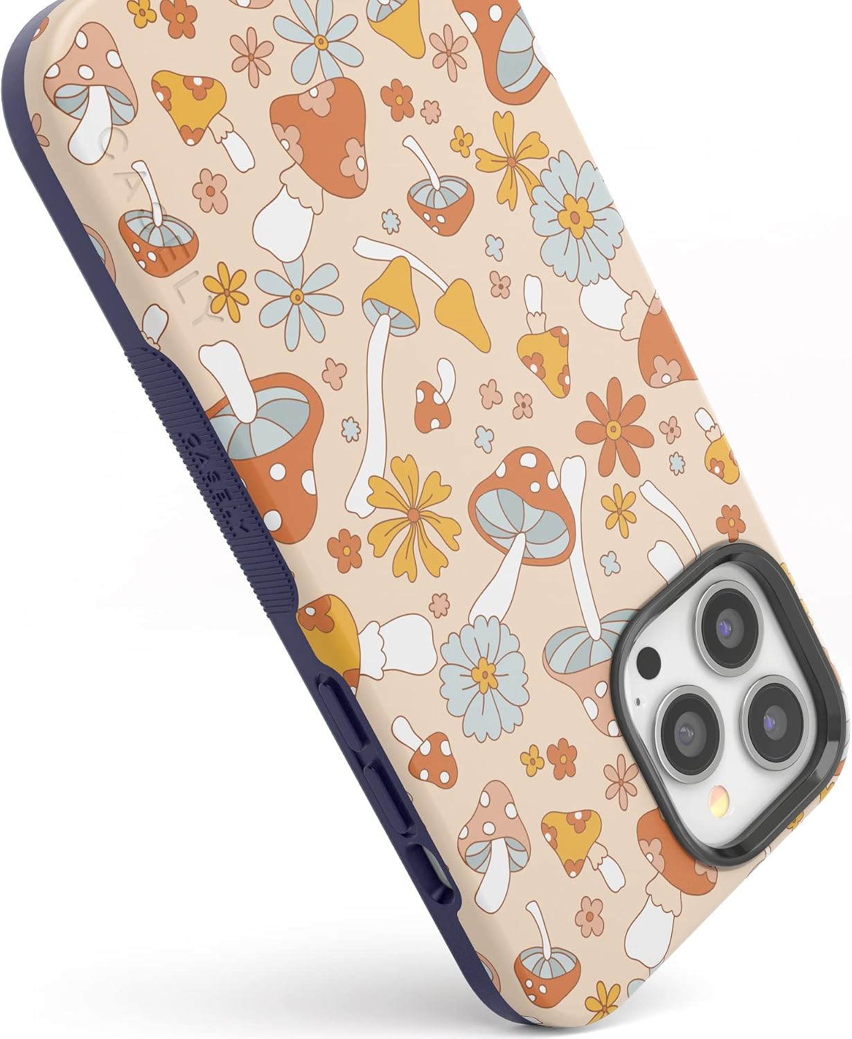 Casely iPhone 13 Pro Case | Mushroom Magic | Retro Floral | Bold Protective Design | Compatible with MagSafe