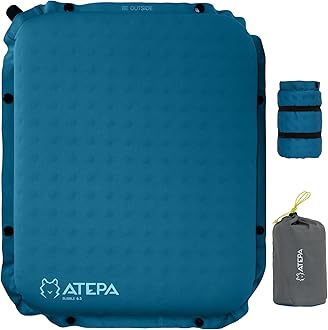 ATEPAInflatable Stadium Seat Cushion, Self-Inflating Memory Foam Stadium Seats Bleacher Seat Chair Cushion Pad for Airplane Travel Backpacking Sports Events