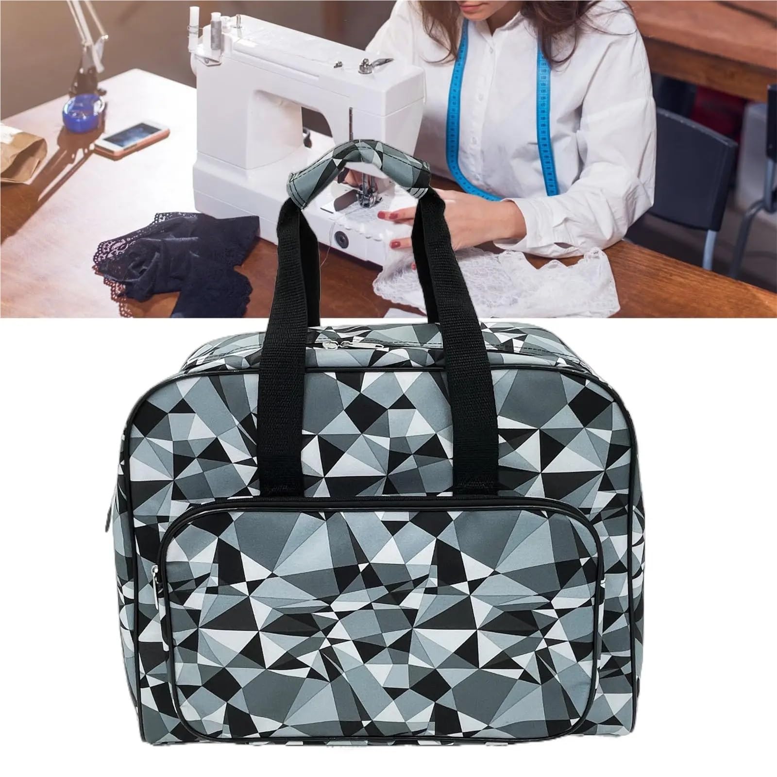 Estuche for máquina de Coser de Gran Capacidad, Bolsa de Almacenamiento for Overlock, Bolsa de Transporte Acolchada