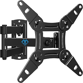 PERLESMITH TV Wall Bracket for 13-42 inch TVs, Swivel Tilt Extend Wall Mount for Flat & Curved TV up to 20kg, Max.VESA 200x200mm