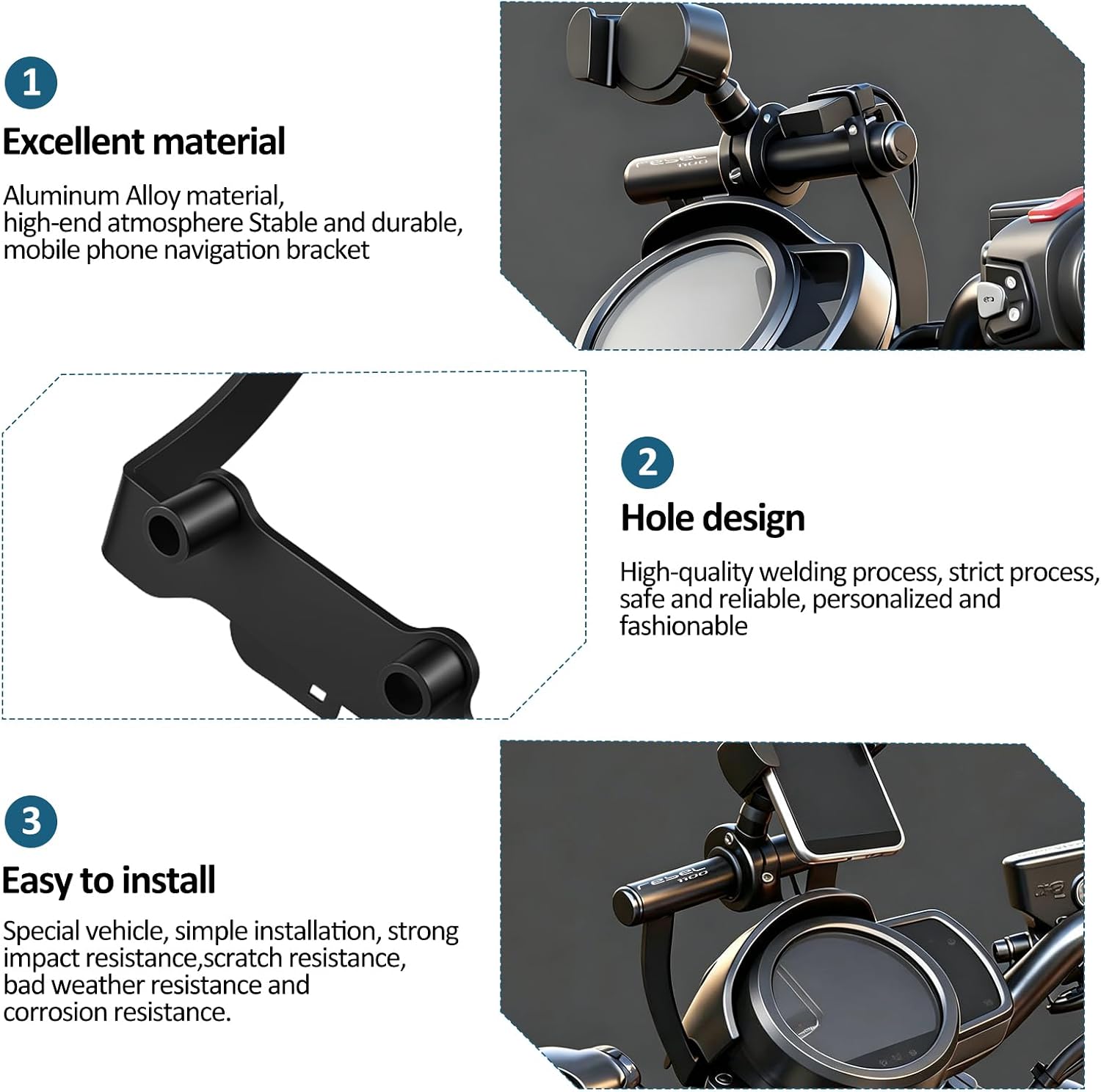 Phone Holder for Honda Rebel 1100 2021‑2026 GPS Navigation Mount