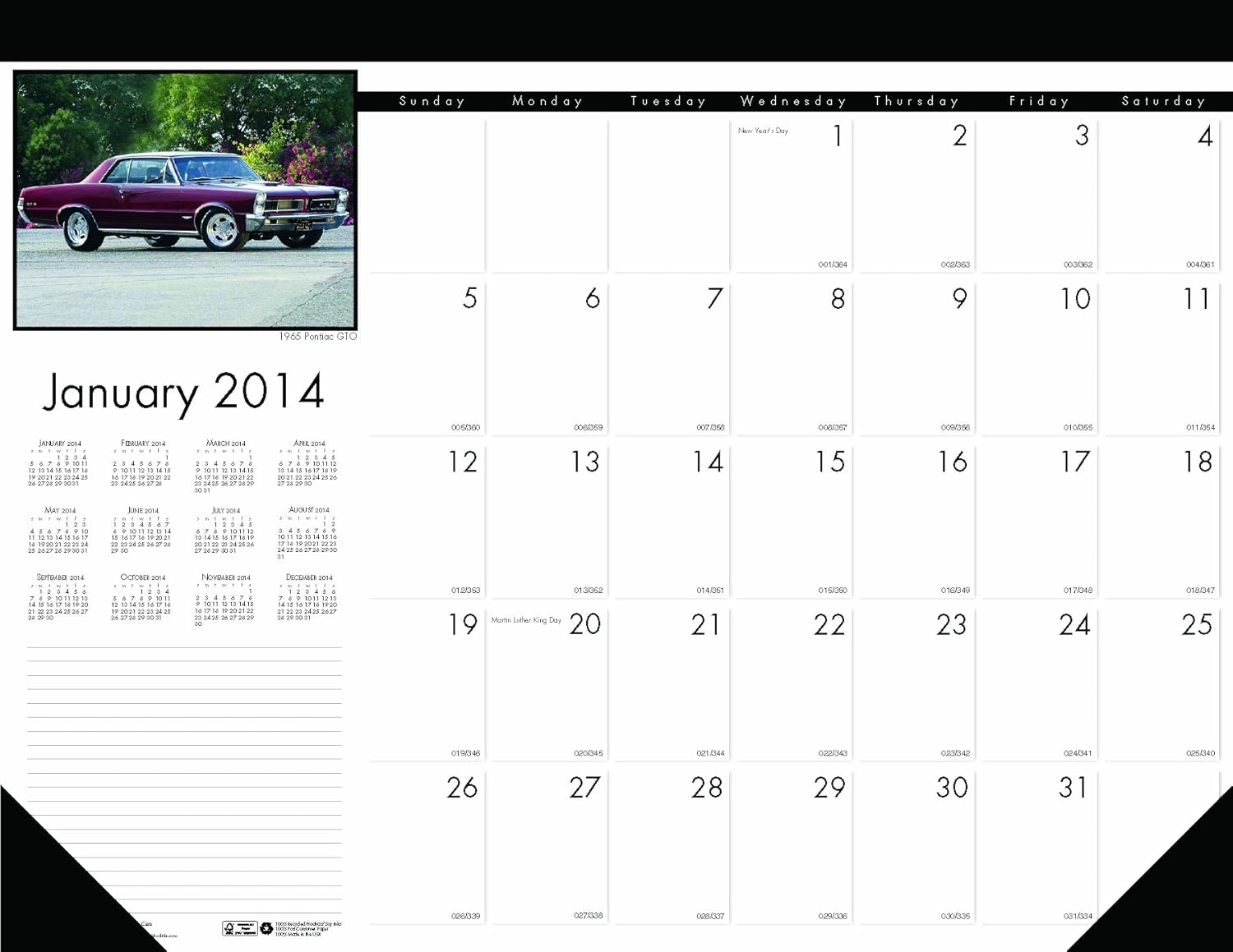 House of Doolittle Earthscapes Classic Cars Desk Pad Calendar 12 Months January 2014 to December 2014, 22 x 17 Inches, Car Photos, Recycled (HOD169)