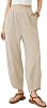 Xiaoxuemeng Womens Baggy Wide Leg Pants Casual Elastic Waisted Palazzo Harem Pants with Pockets