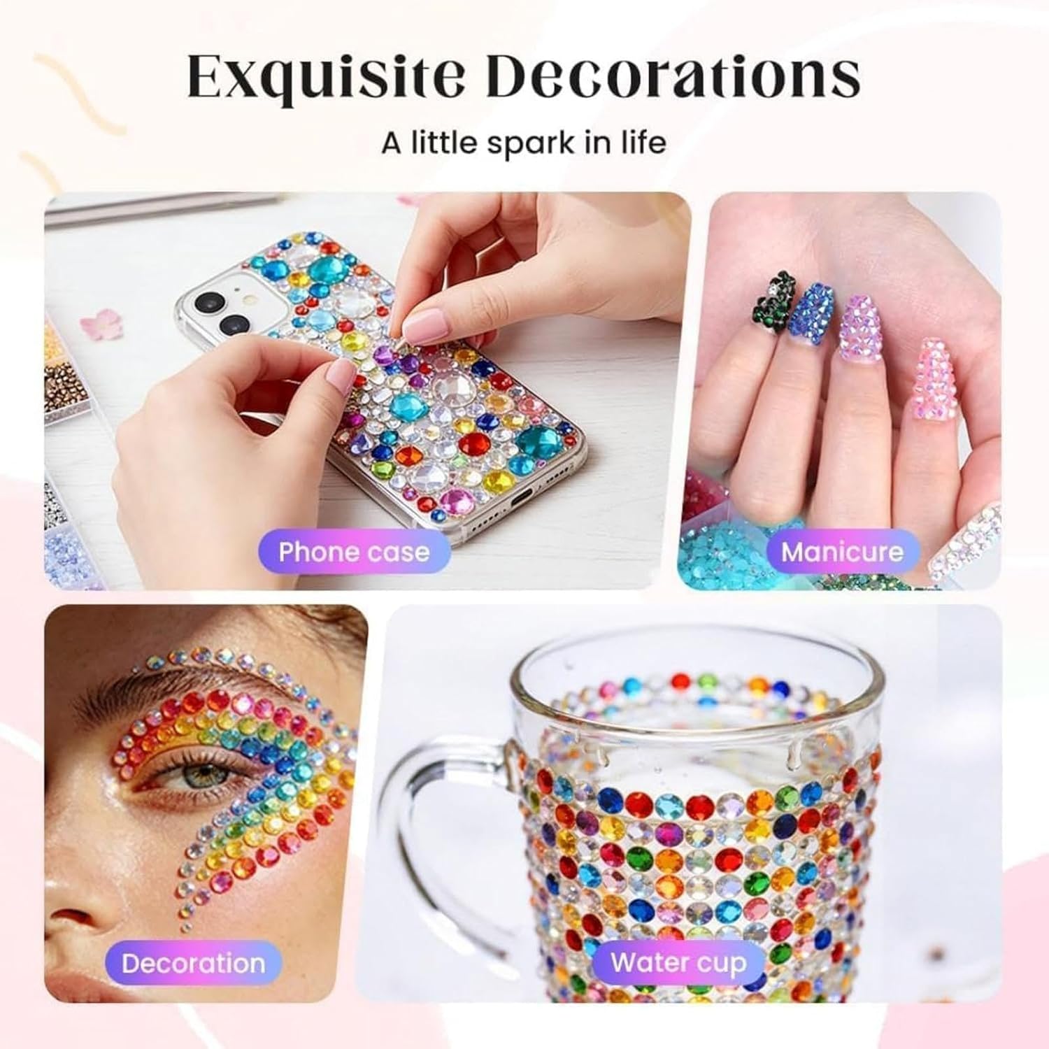 Bedazzling Rhinestones | Clothing Decor Jewels | DIY Resin Rhinestone Kit,for Artists Craft Lovers Hobbyists Students Scrapbookers Phone Case Clothing Journaling Wedding Water Bottle