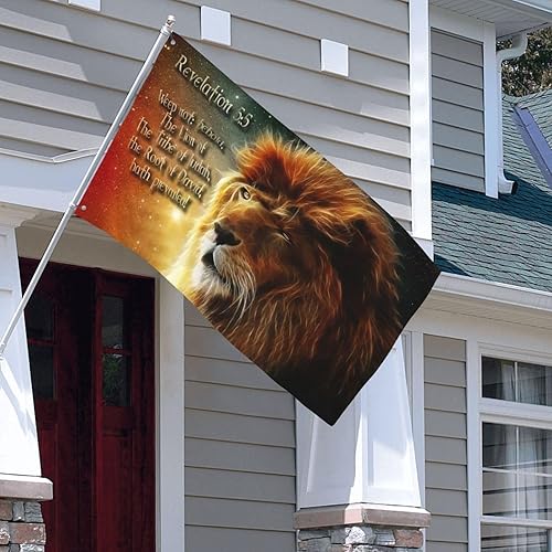 Miniatura 7 de Bandera decorativa de la tribu de Judá, león, de 3 x 5 pies, adecuada para festivales de fiesta al aire libre en el patio