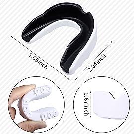 10 Pcs Sport Mouth Guards Gum Teeth Armor Game Guard for Boxing Basketball Football Hockey Karate Basketball Rugby Match (Black White Combined)