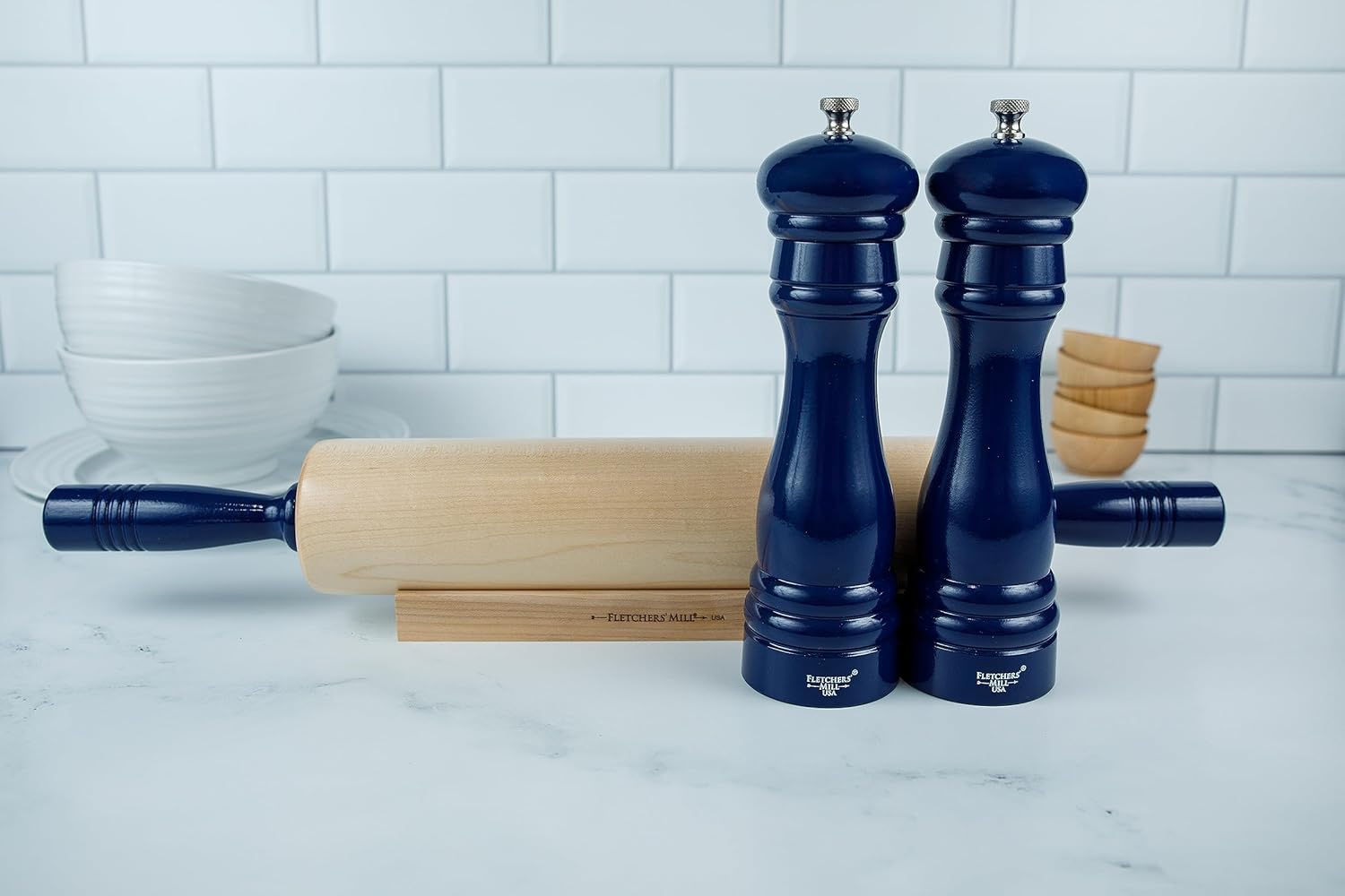 Fletchers' Mill Cobalt 8 inch Salt & Pepper Mill, 12 inch