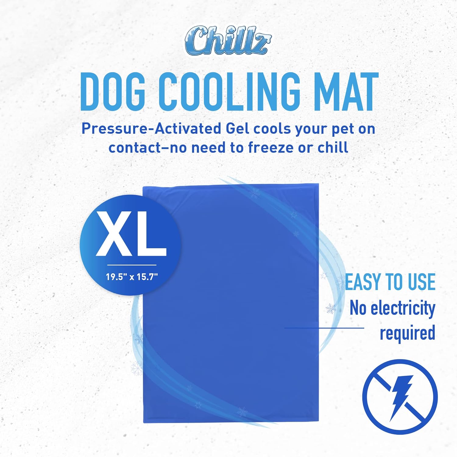 Chillz Dog Cooling Mat, Extra Large - Pressure Activated Cooling Mat for Dogs - No Water, Electricity or Refrigeration Needed - Non-Toxic Dog Cooling Pad, Ideal for Home and Travel - 37 x 31.5 Inches : Tools Products : Pet Supplies