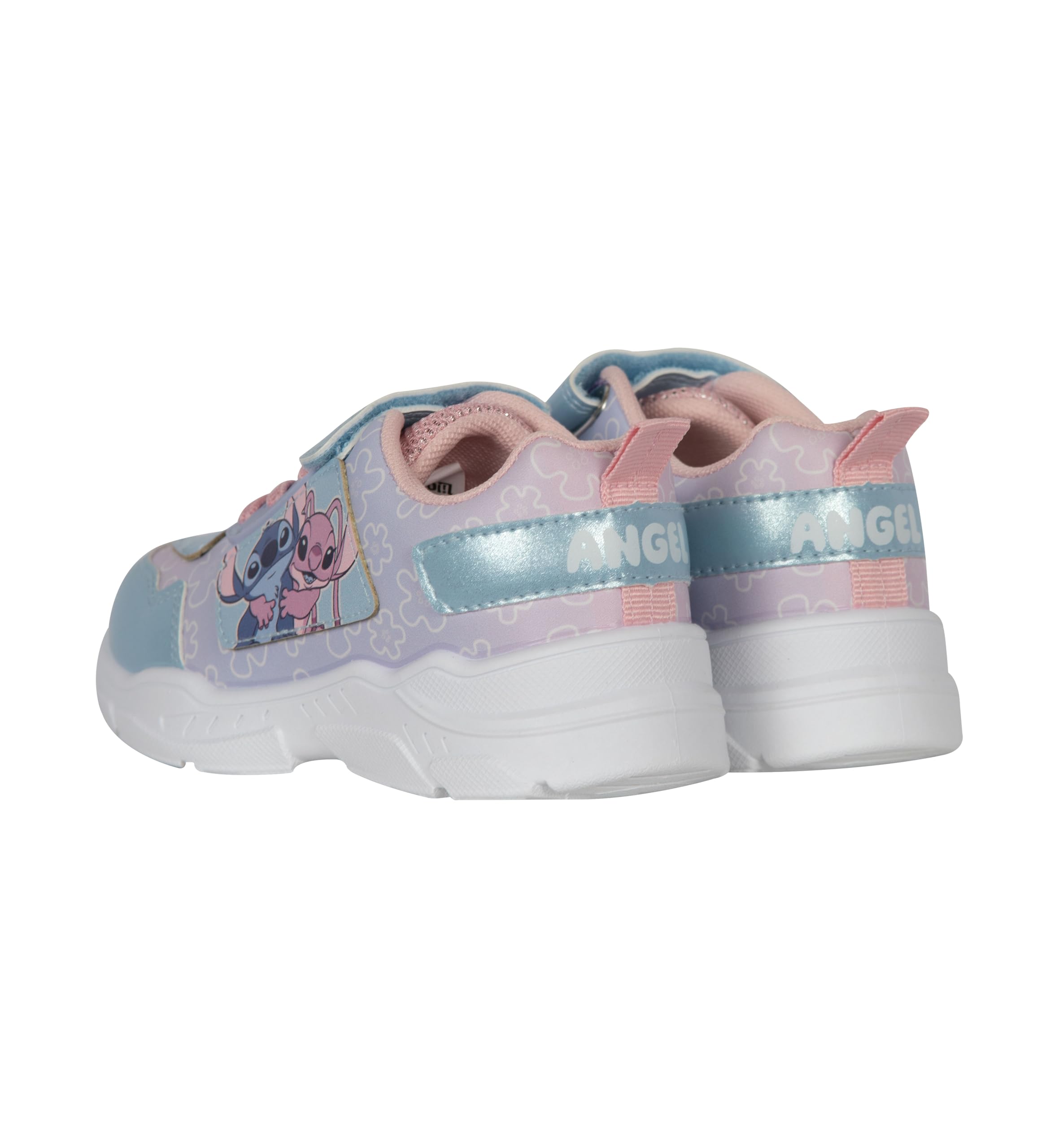 Disney Scarpe Stitch & Angel per Bambini – Scarpe con Personaggi Ufficiali – Sneakers con Chiusura a Velcro in Azzurro e Rosa Pastello – Taglie UK 8 a 1 UK