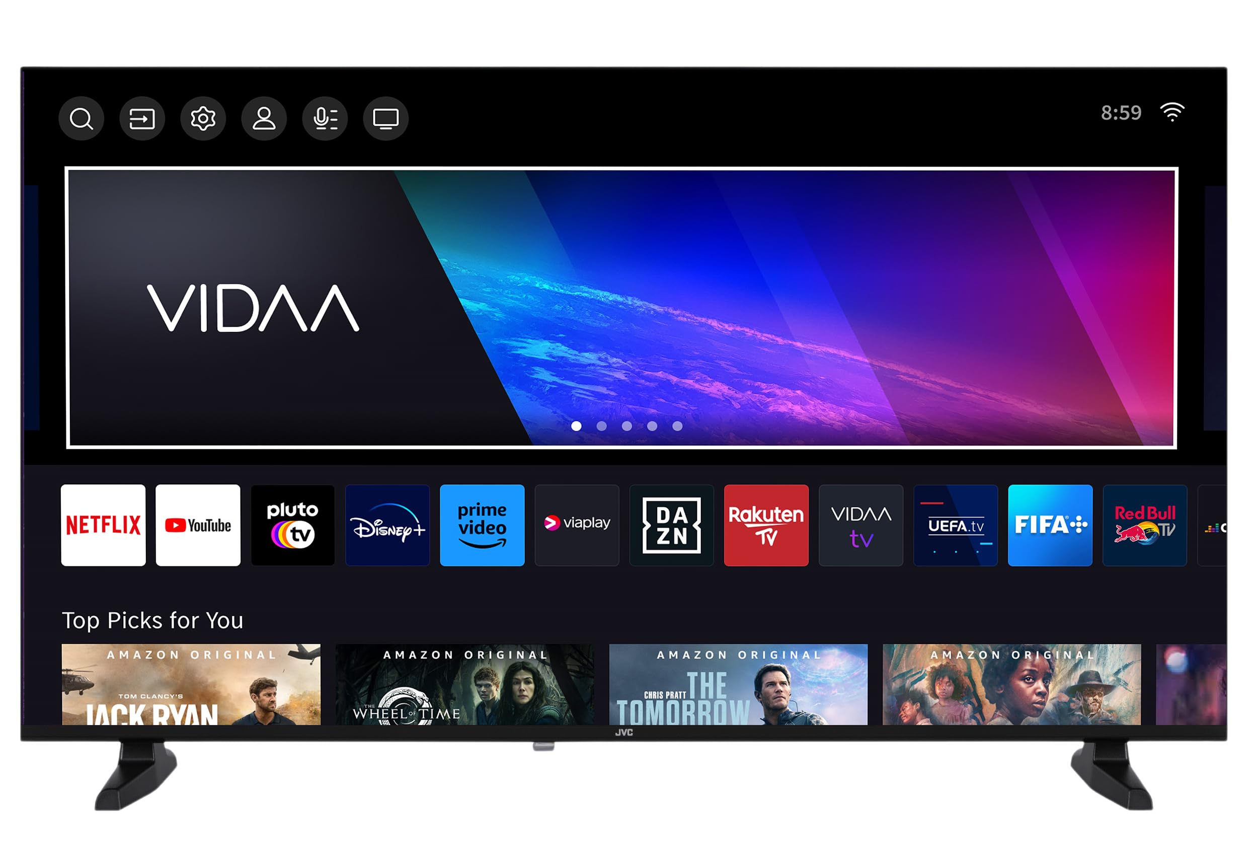 JVC VIDAA LT-40VDF2555 (2026) Smart TV, Full HD HDR, ekran o przekątnej 100 cm i wbudowanym potrójnym tunerem, telewizor LED
