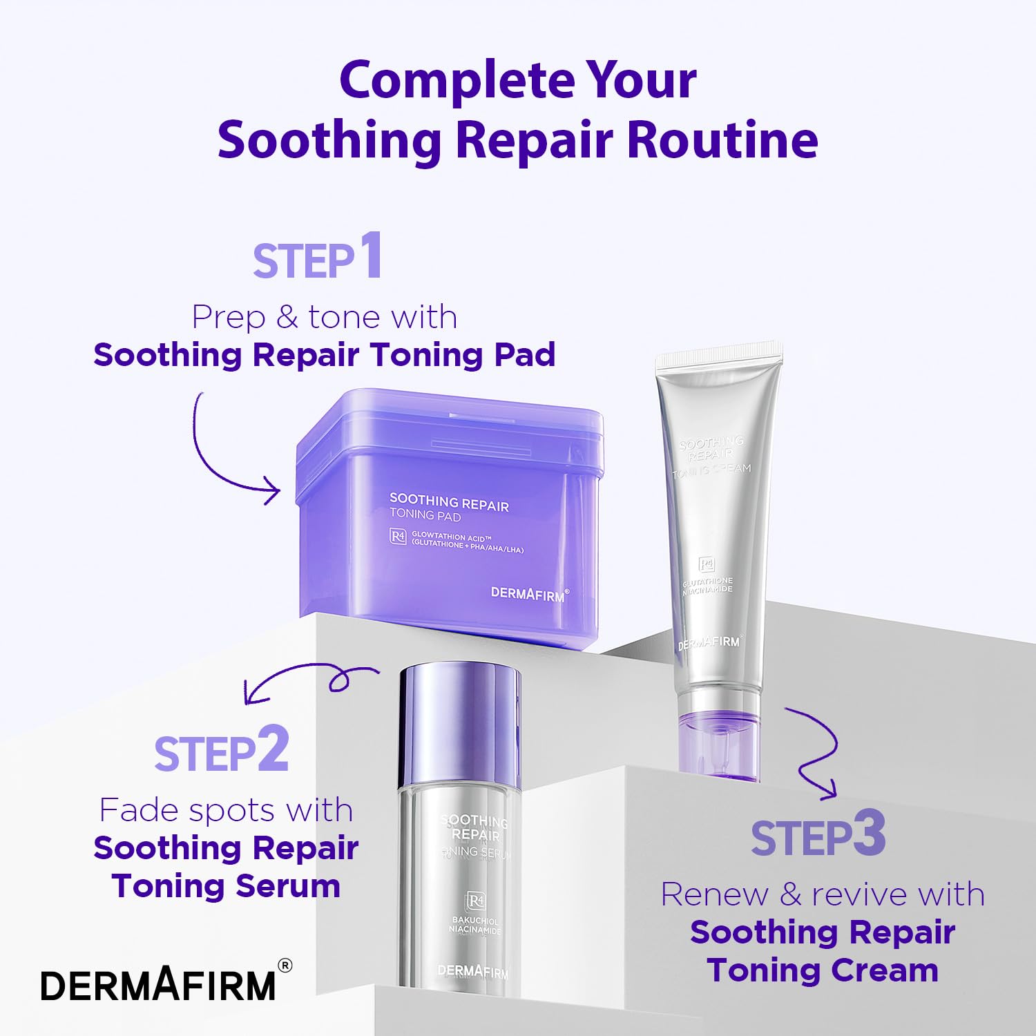 Dermafirm Soothing Repair Toning Cream - Korean Skin Care Moisturizer Face Cream w/Niacinamide, Bakuchiol, Glutathione & 8x Hyaluronic Acid - Vegan Glowing Skin Firming Cream (1.69 fl oz) - Image 6