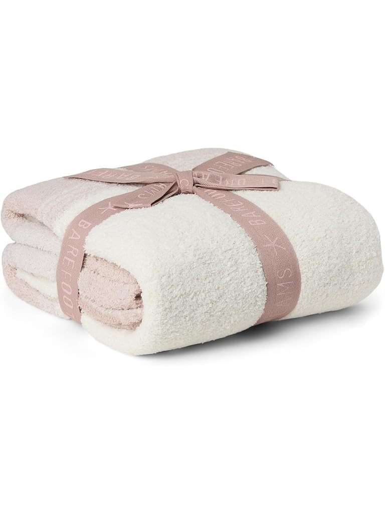 White Barefoot Dreams CozyChic® Costa Block Stroller Blanket