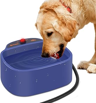 Ormalla Heated Dog Bowl, 96oz/2.8L Outdoor Heated Water Bowl for Dogs, Cats, Chickens and Squirrels, Heated Pet Bowl with Che