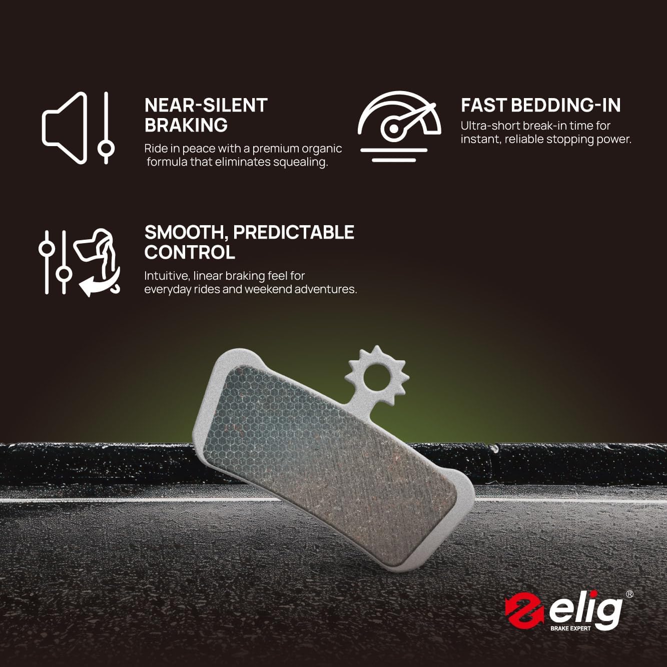 ELIG Bike Disc Brake Pads Compatible with Avid/Sram Elixir 7, 9, X0, G2 R, G2 RS, G2 RSC, G2 Ultimate, Guide R, Guide RS, Guide RSC, Guide T, Level Stealth｜MTB/XC/Trail
