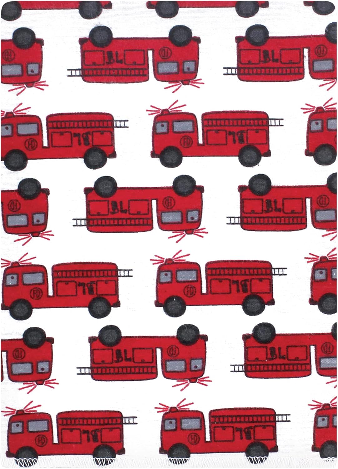 Hudson Baby Infant Boys Cotton Flannel Burp Cloths 12-Pack Bundle, Fire Truck, One Size