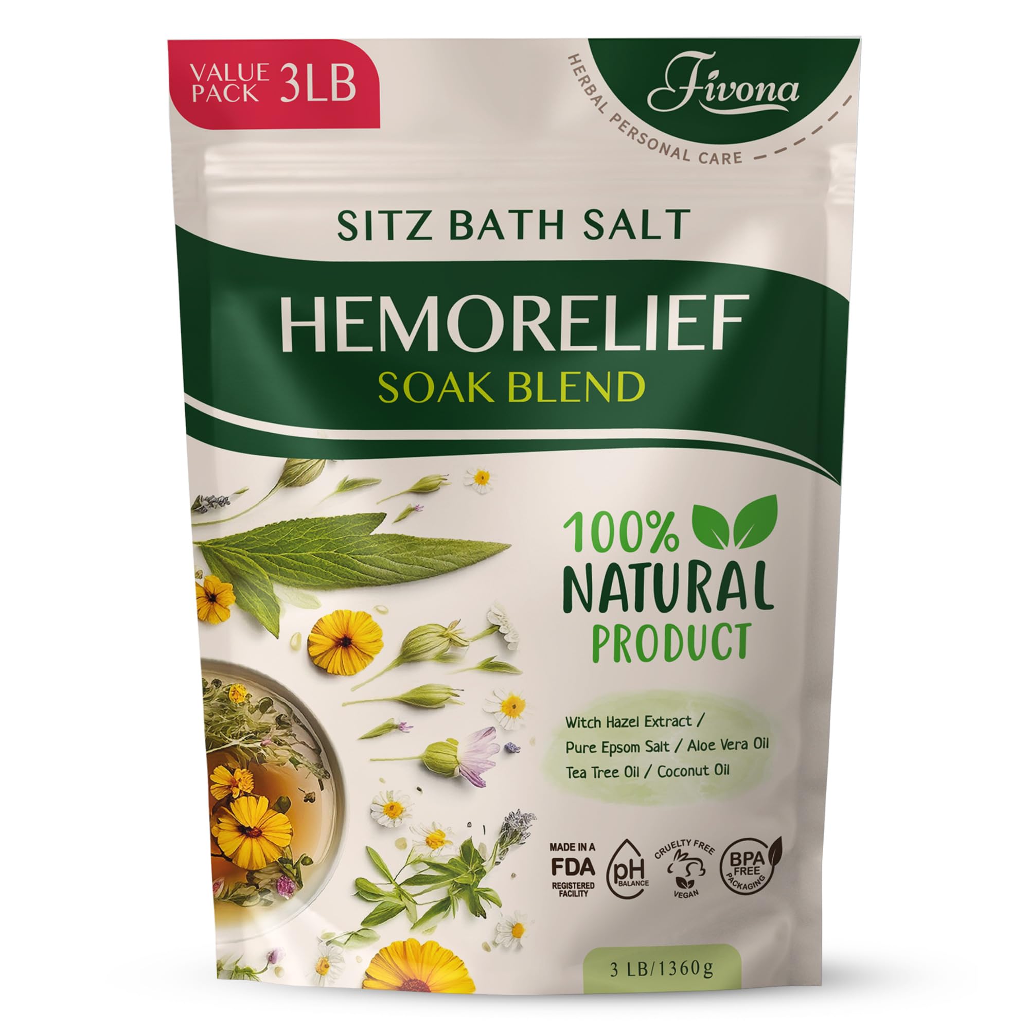 Amazon.com: Sitz Bath Salts for Hemorrhoids Treatment Natural Epsom ...