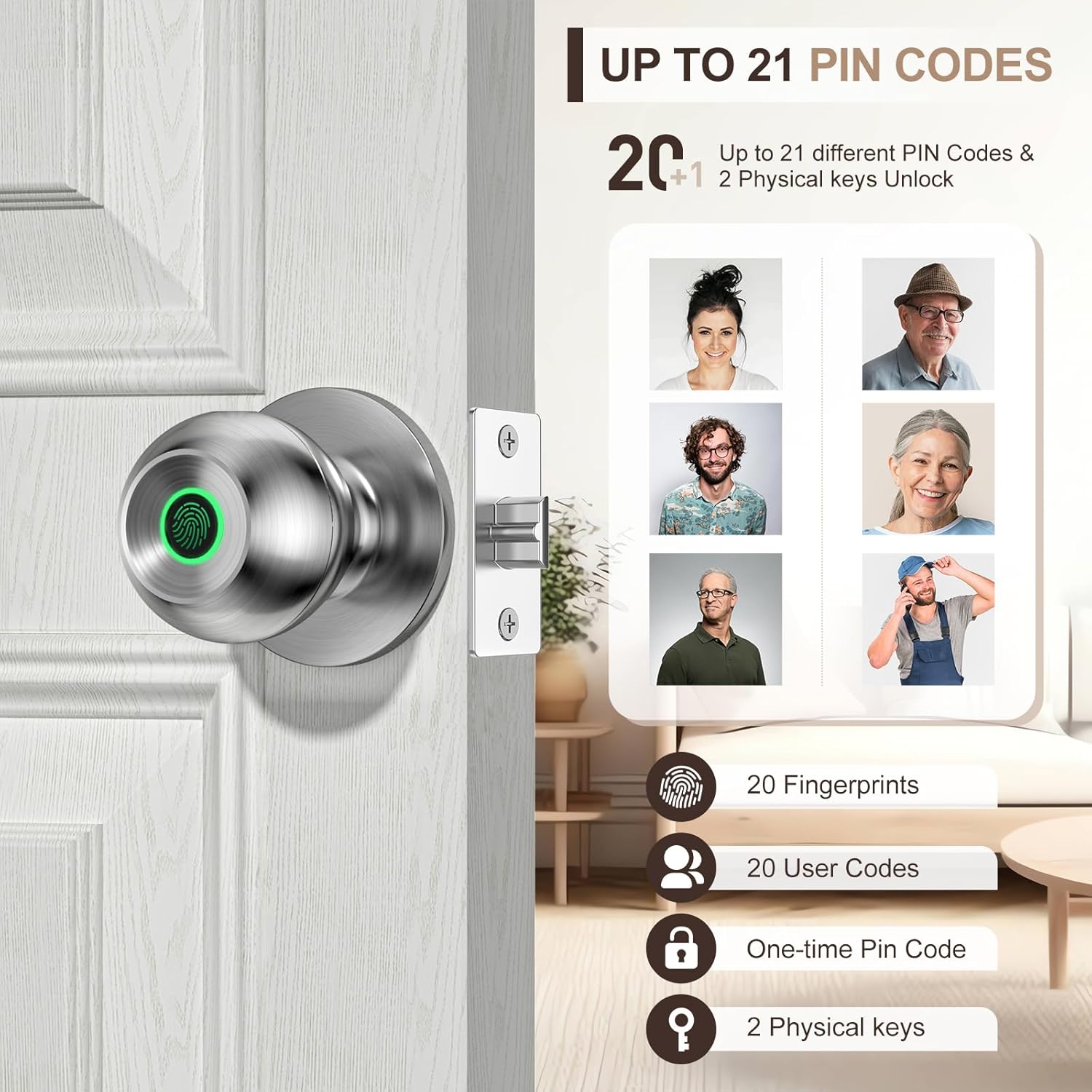 Image showing multiple user profiles for the smart lock