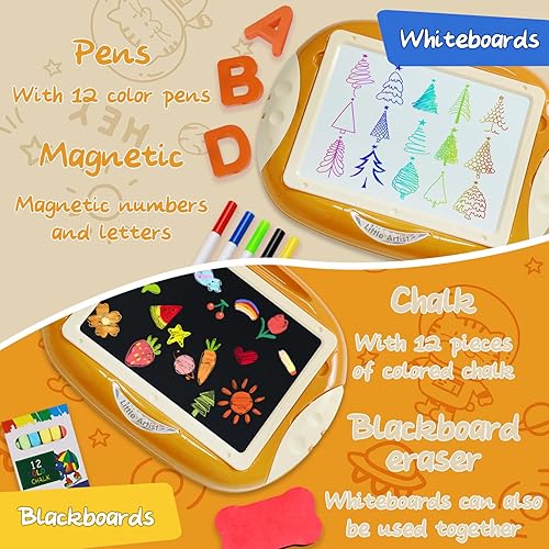 Vista 12 de Juguetes para niños de 1 a 2 años, juguete para niños pequeños con letras y números magnéticos, juguetes educativos y de aprendizaje para niños de 1