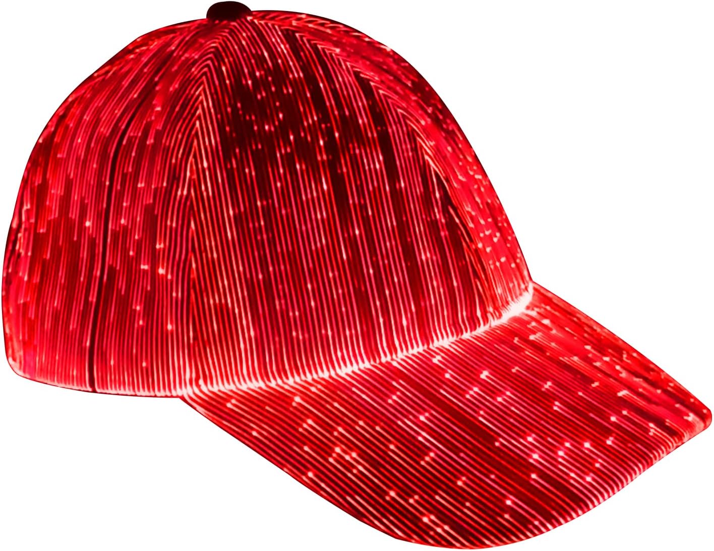 Ruconla Fiber optic cap LED hat with 7 colors luminous glowing EDC baseball hats USB Charging light up caps led crazy cap