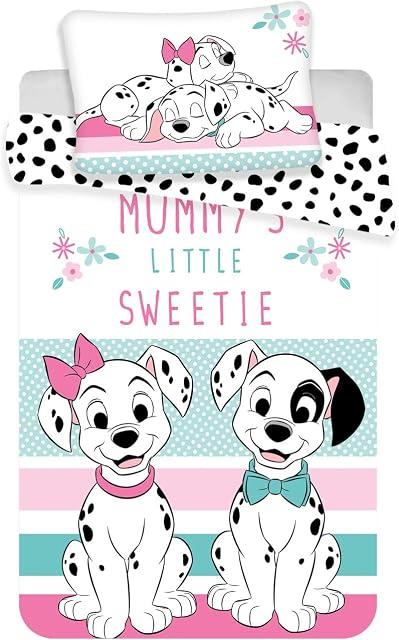 101 Dalmatian Baby Bedding Set 100 x 135 + 40 x 60 cm Cotton
