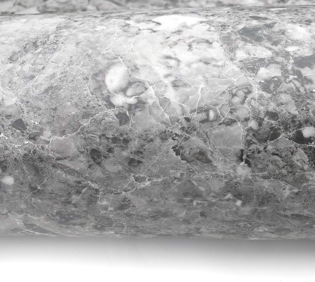 RoyalWallSkins Matte Marble Contact Paper - Self Adhesive & Removable Granite Look Wallpaper - Waterproof Vinyl Film for Countertops, Cabinets, Furniture, and Kitchen Décor (Black Matte, 24" x 78.7")