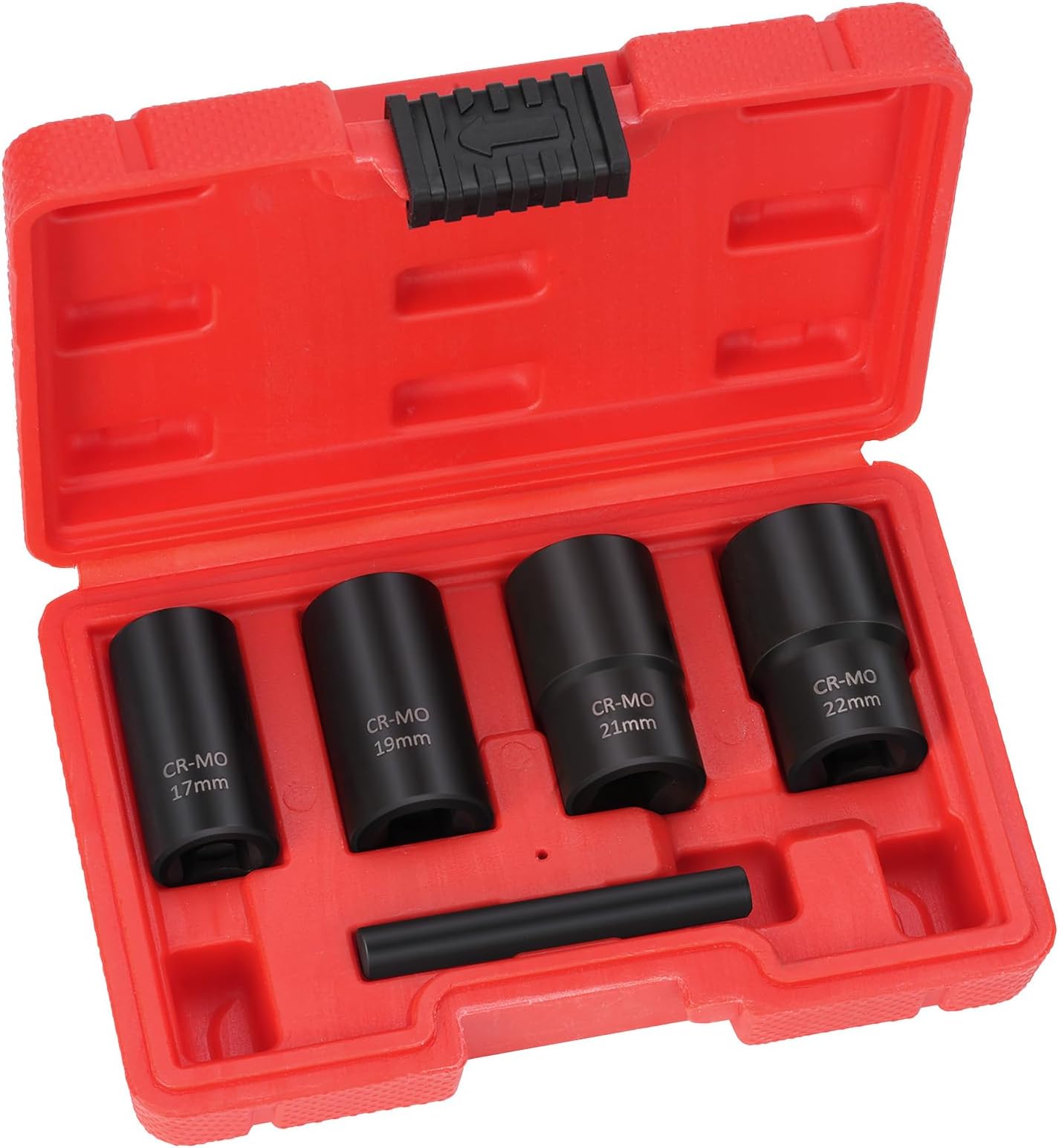 Impact Bolt Extractor Set, 5pcs 1/2” Drive Twist Socket Set, Lug Nut Remover Socket Tool, Extraction Socket Set, Nuts 17/19/21/22mm, for Removing Damaged, Frozen, Rusted, Rounded-Off Bolts