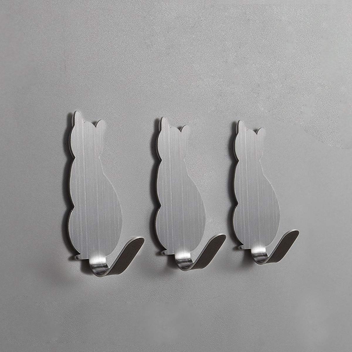 Genérico Toallero Ganchos para Toallas autoadhesivos Ganchos para Albornoz Ganchos Decorativos Ganchos de Pared creativos para Gatos Acero Inoxidable Soporte para Toallas de baño Cocina Ganch