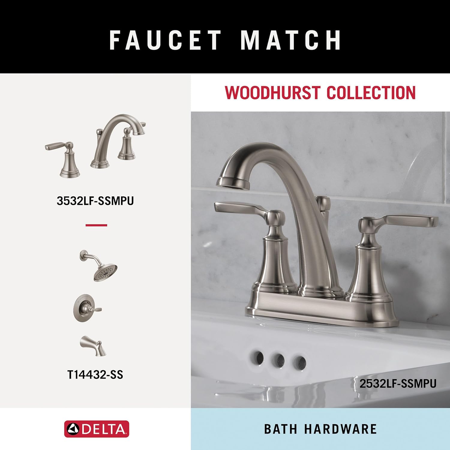 DELTA FAUCET 73224-SS Woodhurst 24 in. Wall Mount Towel Bar Bath Hardware Accessory in Stainless Steel