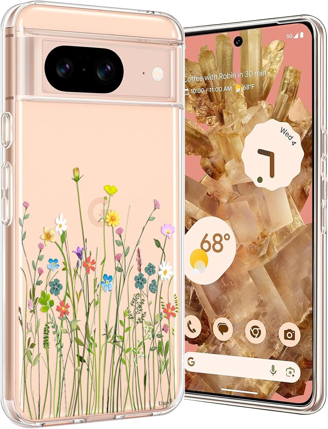 Unov Case Compatible with Pixel 8 Case Clear with Design