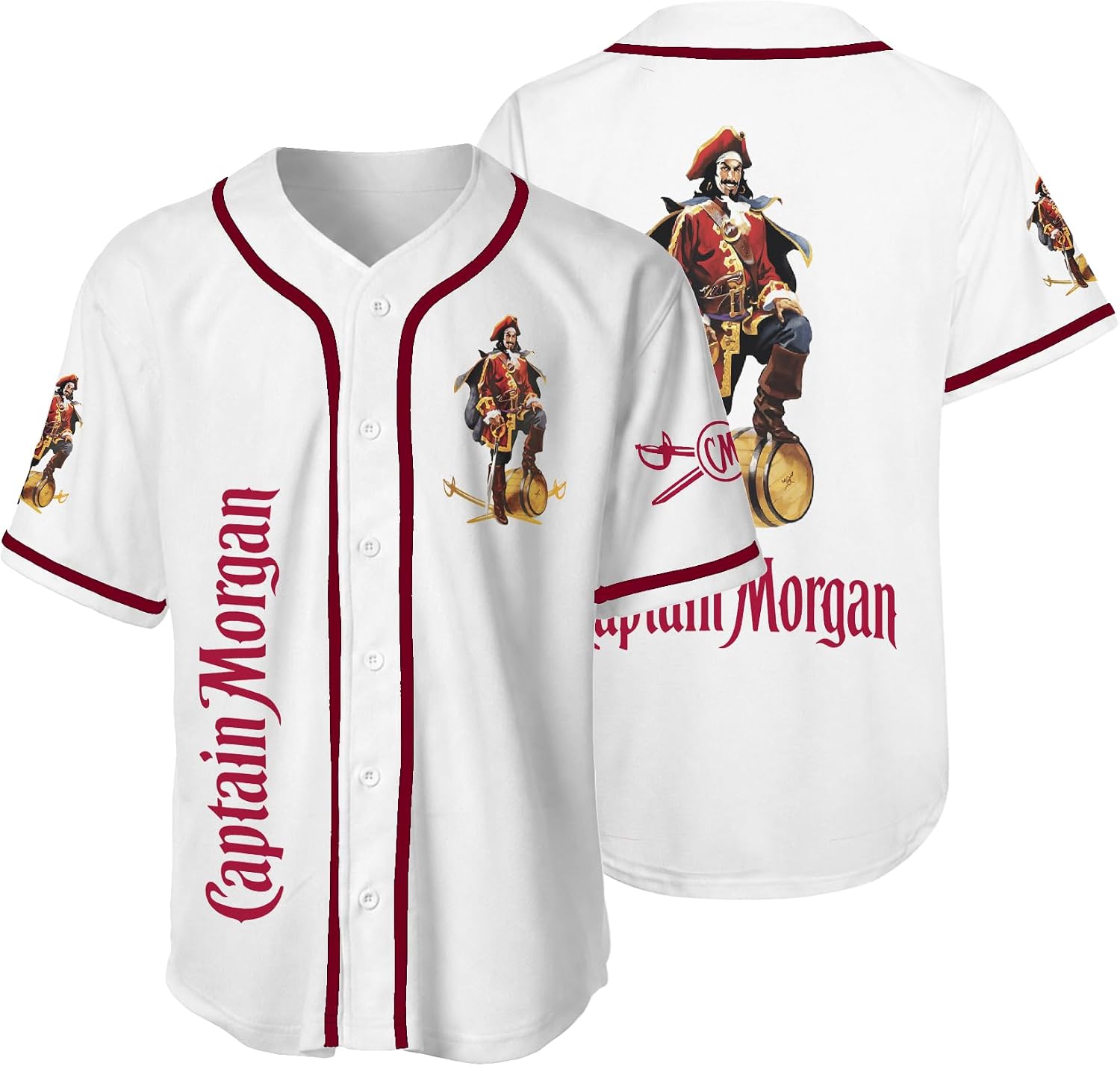 White Spiced Rum Baseball Jersey, Alcohol Shirt Short Sleeve, Unisex Drinking Jersey, Casual Drinking Tee