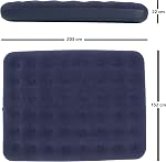 Avenli Air Matelas Queen Set avec oreiller & Pompe à main, Matelas gonflable, 203 x 152 x 22 cm pour 2 Adultes & 1 Petit, haut enroulé Air Lit, invité portable & Lit de camping, Matelas de soufflage, Bleu marine