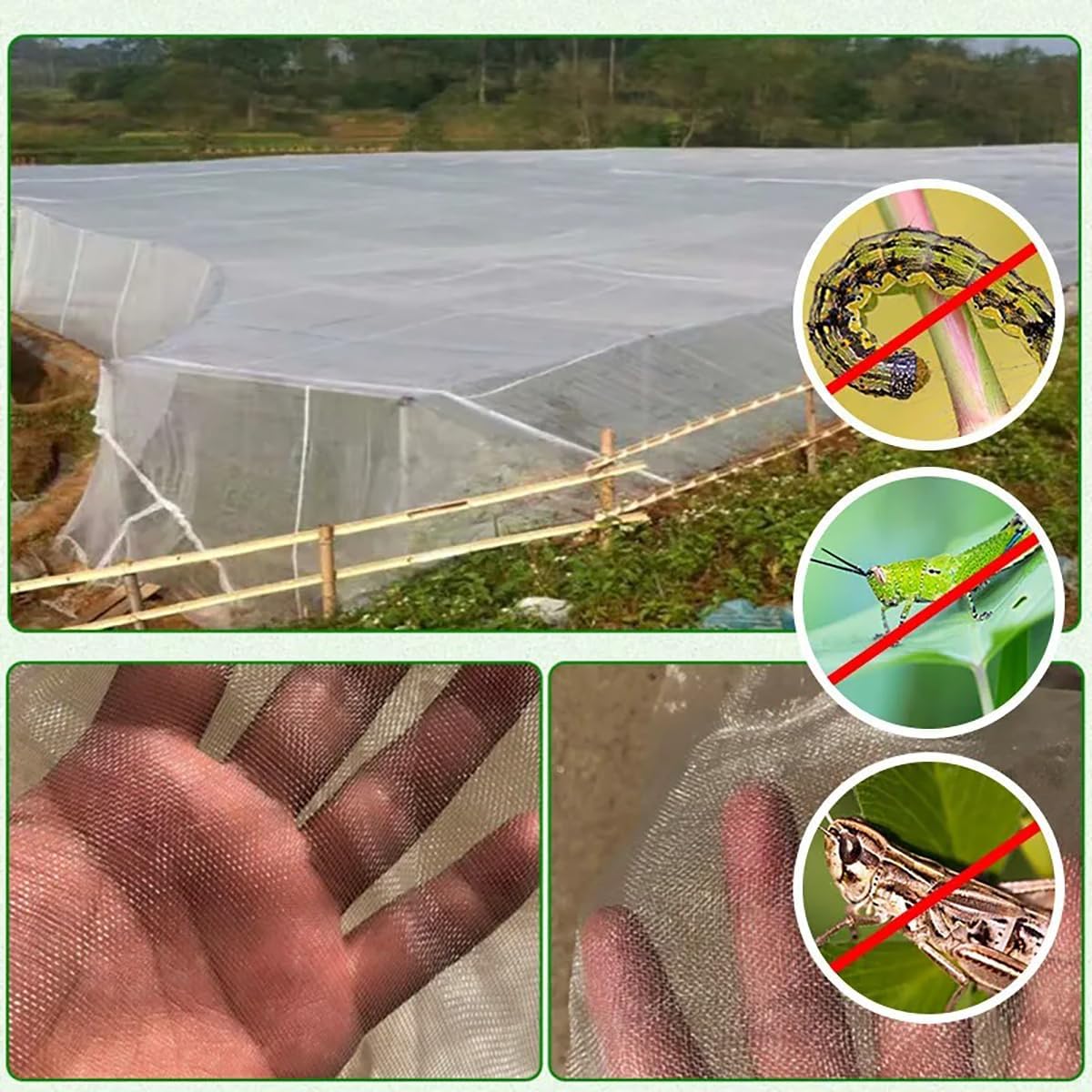 ECYC 118.11x393.7 inch Garden Mesh Netting Barrier, Plant Covers Ultra Fine Plant Netting Garden Protection Netting for Tree Plant Fruits Vegetable Flowers Protection