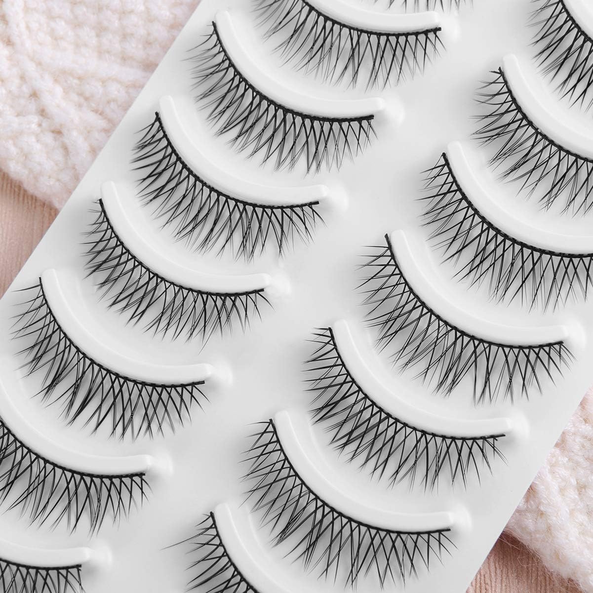 80 works False Eyelashes 3D Flexible False Lashes Natural False Eyelashes for Women Girls, Black - Image 3