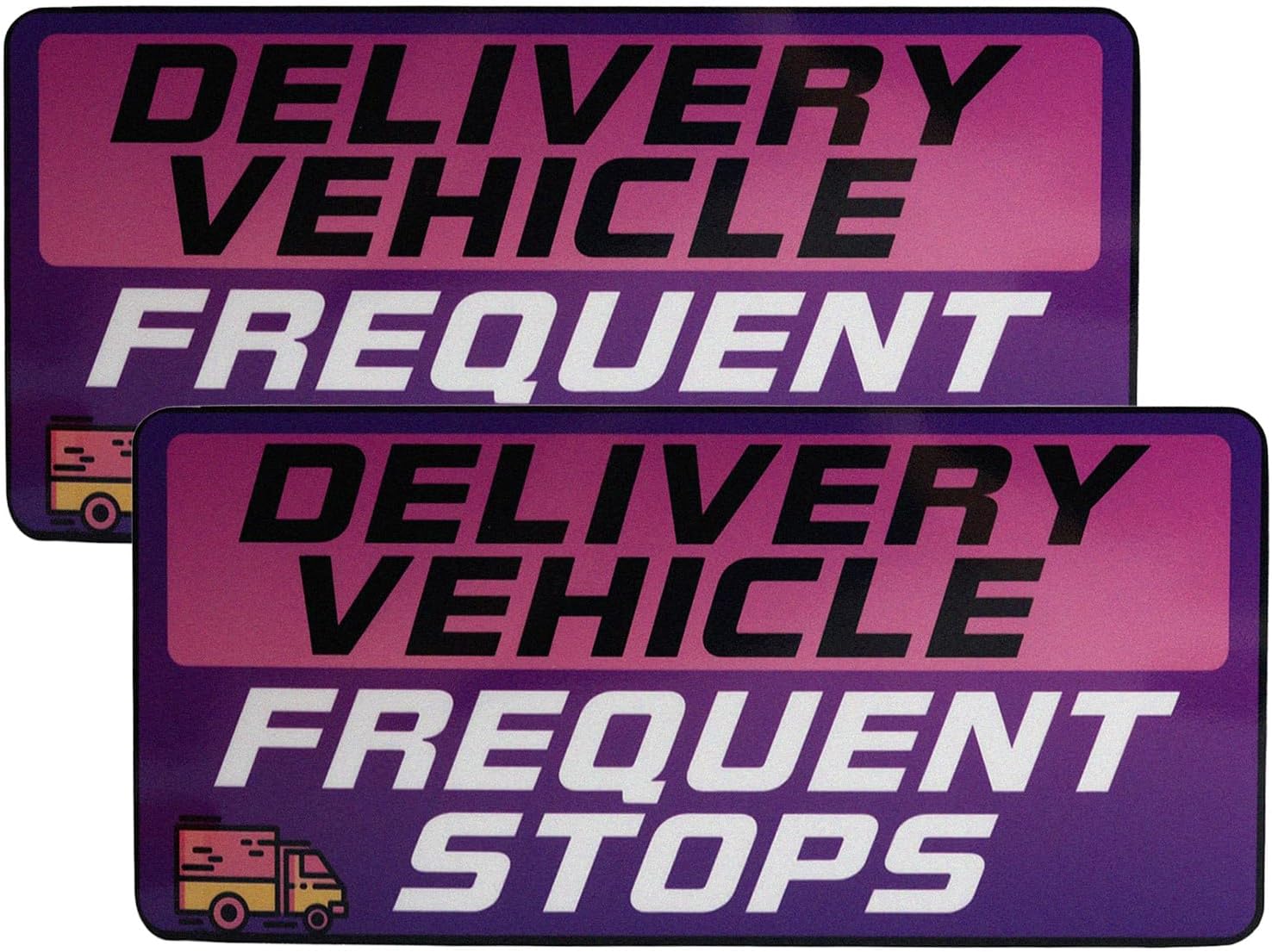 2PCS 9x4 Delivery Driver Magnet for Cars,Reflective Frequent Stops Car Magnet Sign for Safety Warnings,Weatherproof Delivery Magnetic Cars Signs Car Accessories (Pink)